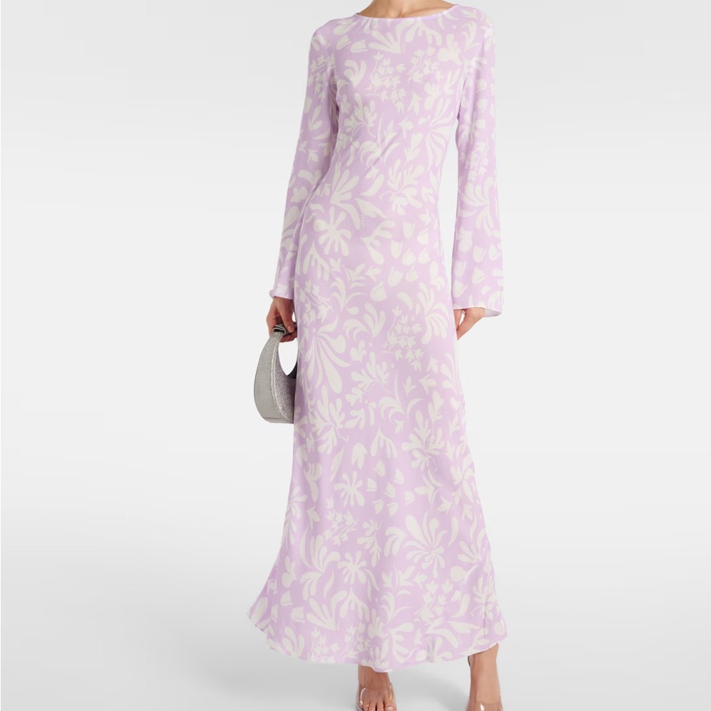 Rixo Alondra Dress - Elegant Lavender Floral Maxi Dress